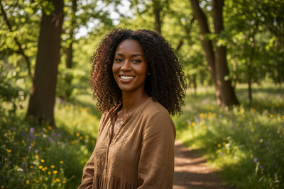 Rea black female in the outside environment